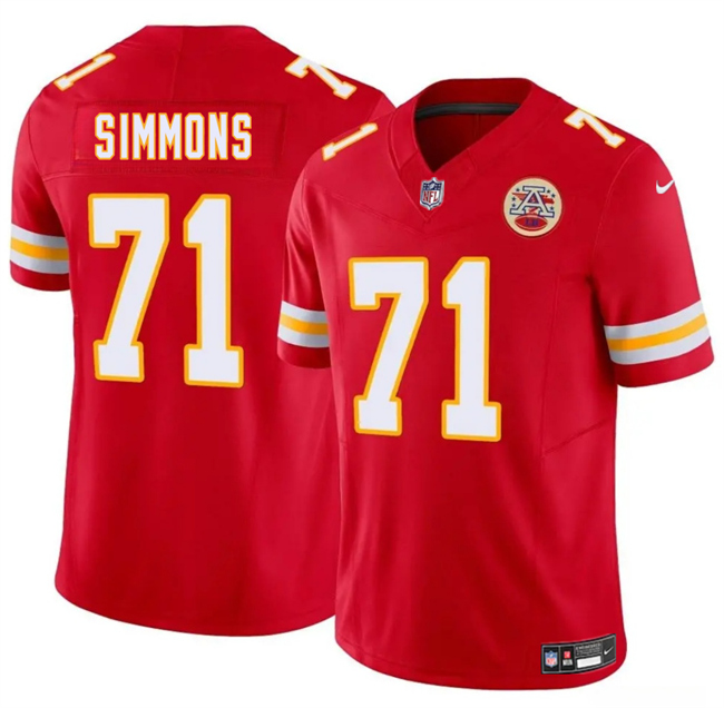 Youth Kansas City Chiefs #71 Josh Simmons Red 2025 Draft F.U.S.E. Vapor Untouchable Limited Stitched Football Jersey